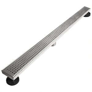 24 in. Stainless Steel Linear Shower Drain with Square Pattern Surface