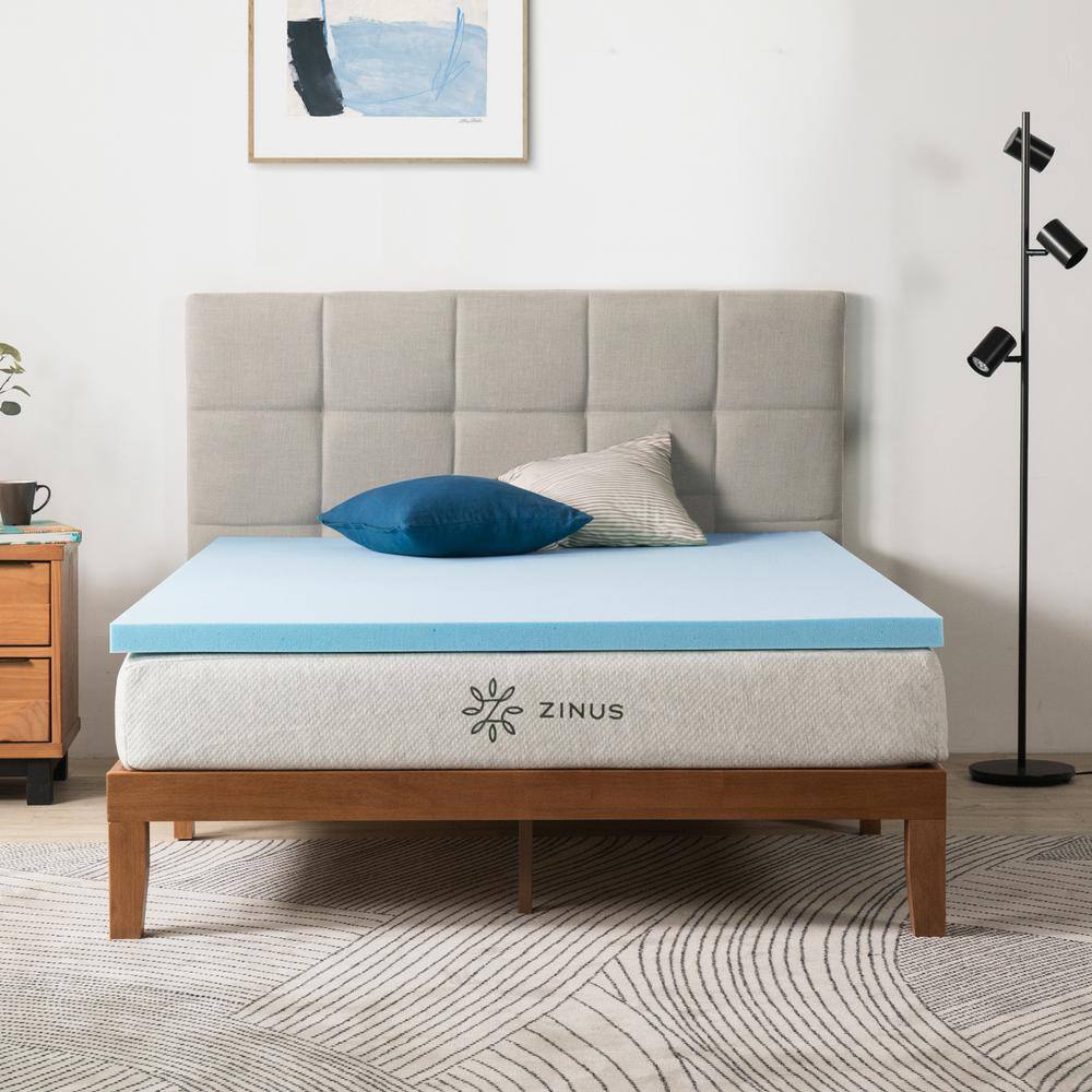2 in. Medium No Pocket Gel Memory Foam Queen Mattress Topper