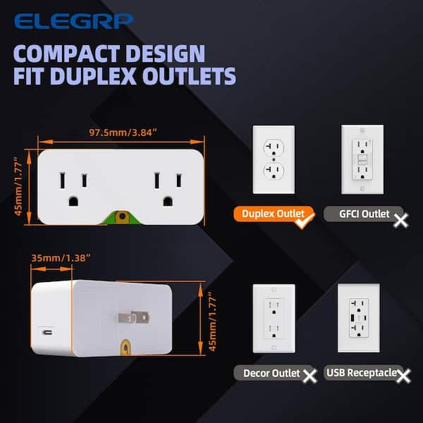 Safe Grow Z-Wave Plus Smart Outlet Plug (Pack of 2) SG-AB-02 - The Home  Depot