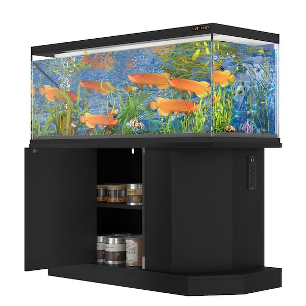 Nestfair 47.64 in. Black 55-75 Gal. Fish Tank Stand Aquarium Stand