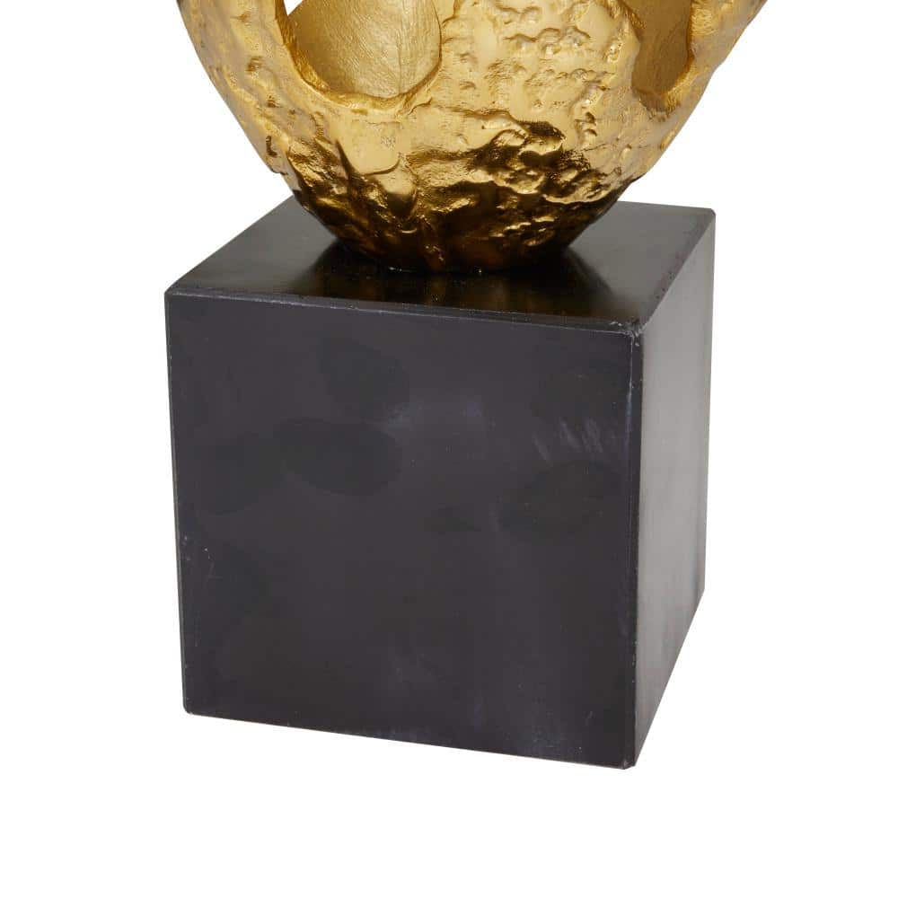 Gold Medium Aluminum Oval Contemporary Tabletop Statue