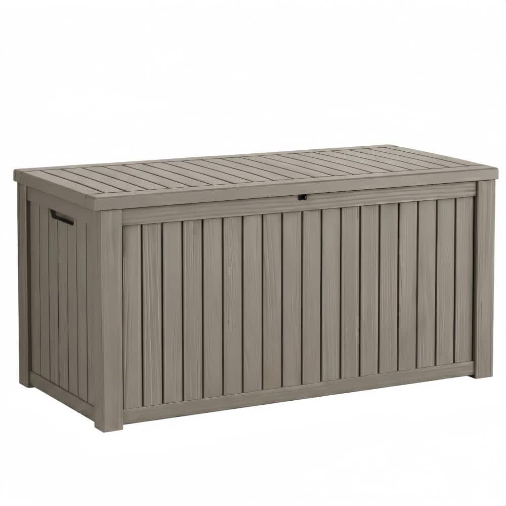 210 Gallons Brown Water Resistant Resin Lockable Deck Box