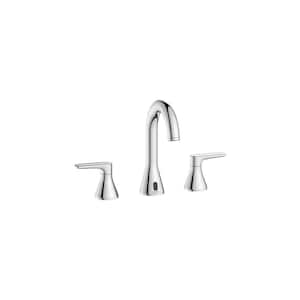 Aspirations 8 in. Wideset Double Handle High-Arc Bathroom Faucet Combo Kit with Push Drain in Polished Chrome
