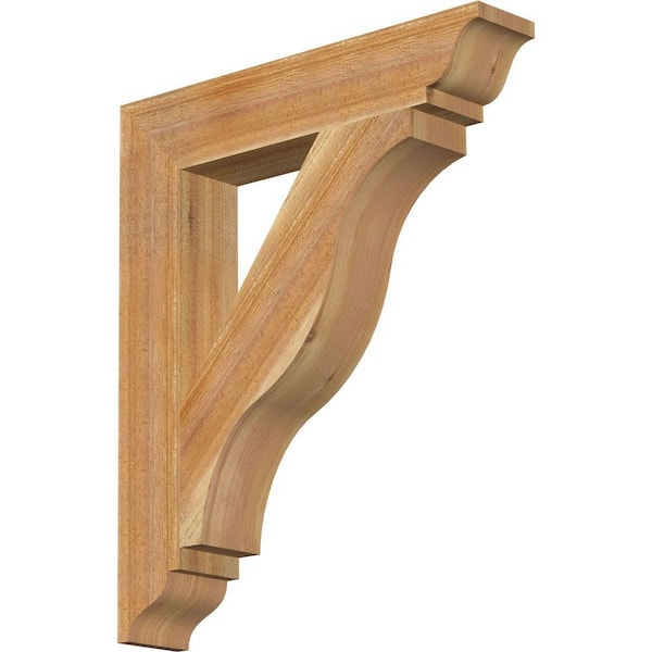 Ekena Millwork 4 in. x 26 in. x 22 in. Western Red Cedar Funston Traditional Rough Sawn Bracket