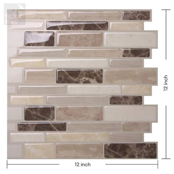 Tic Tac Tiles Polito Bella 12 in. W x 12 in. H Peel and Stick Self