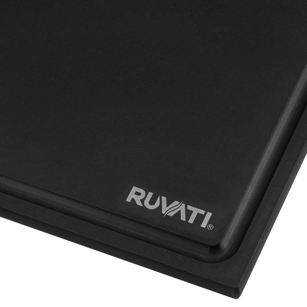 LedgeFit 17 in. x 11 in. Rectangular Matte Black Granite Quartz Composite Replacement Cutting Board - thumbnail 4