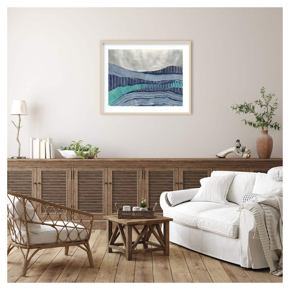 Cold Stream I Abstract Expressionism Framed Print in Svelte Natural