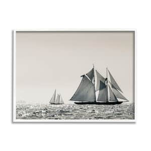 Grand Ocean Sailing Scene Muted Photography By ​Danita Delimont Framed Print Abstract Texturized Art 24 in. x 30 in.