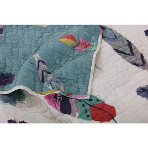 Dream Catcher Multicolored Quilted Cotton Throw