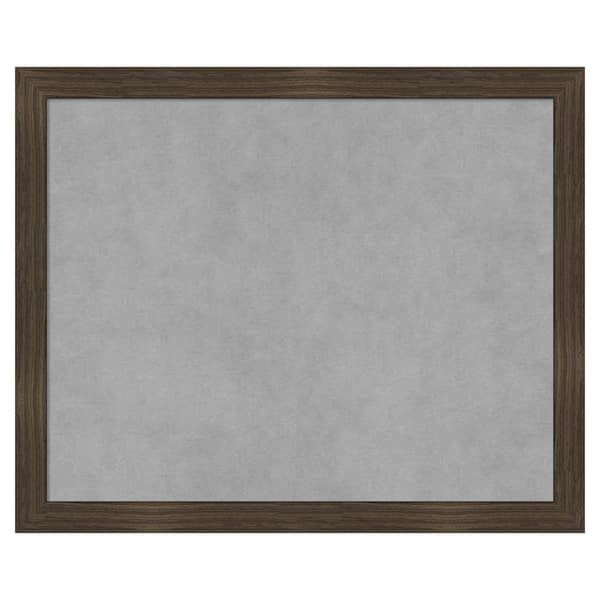 Amanti Art Woodgrain Stripe Chocolate 22 in. x 18 in Framed Magnetic Board