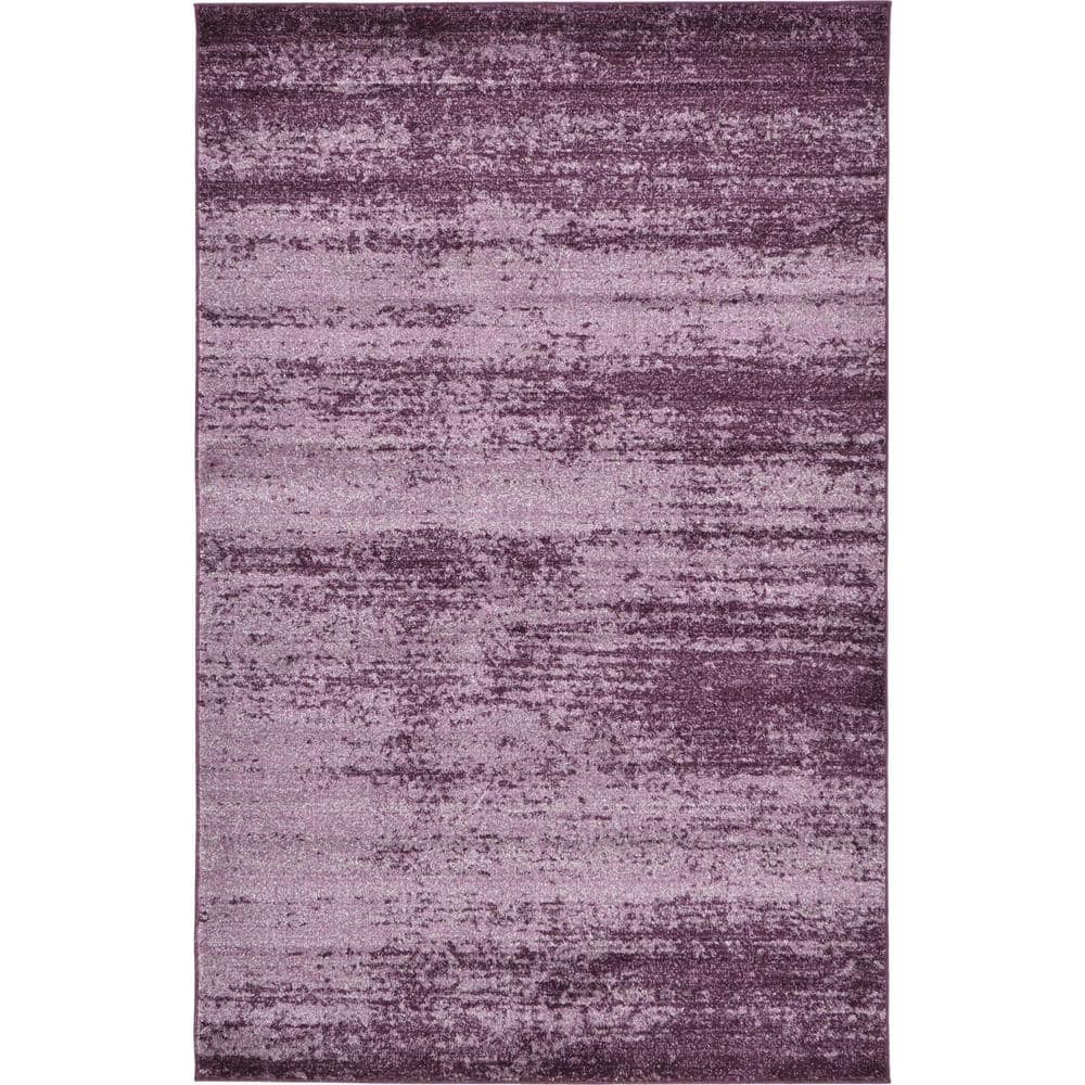 Violet Gradient Low Pile Rectangular Area Rug