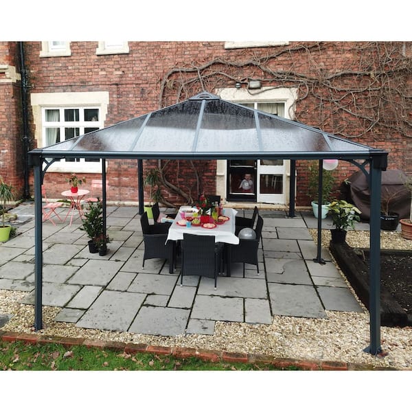 Martinique 12 ft. x 16 ft. Gray/Bronze Outdoor Hard Top Gazebo