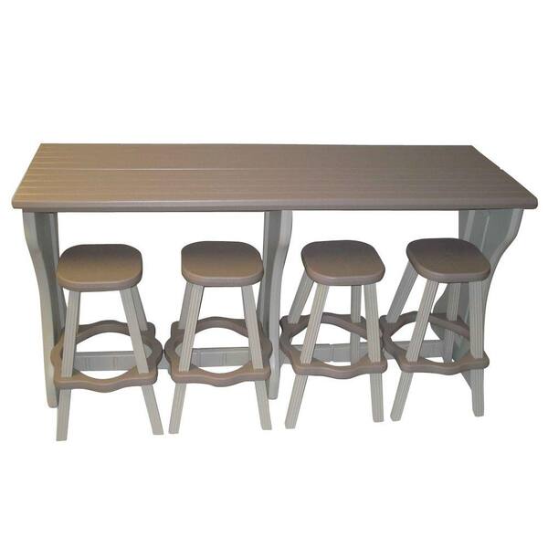 Leisure Accents Taupe Resin 5-Piece Patio Bar Set