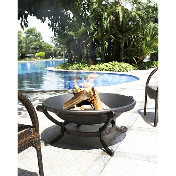 CROSLEY FURNITURE Ashland Black Metal Outdoor Fire Pit