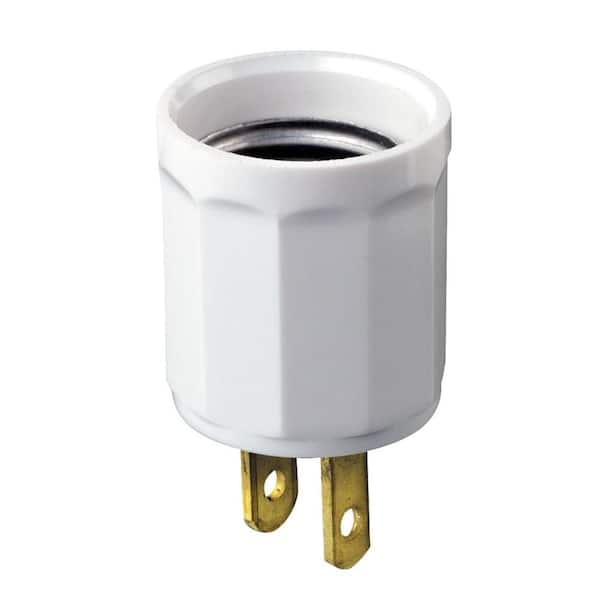 Leviton Outlet-to-Socket Light Plug, White
