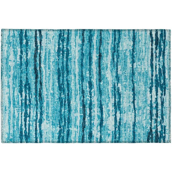 Addison Rugs Evolve Sky 1 ft. 8 in. x 2 ft. 6 in. Stripe Accent Rug