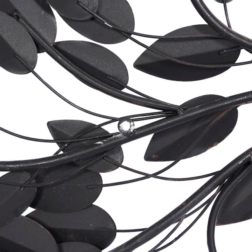 51" Blue and Brown Metal Leaf Wall Sculpture