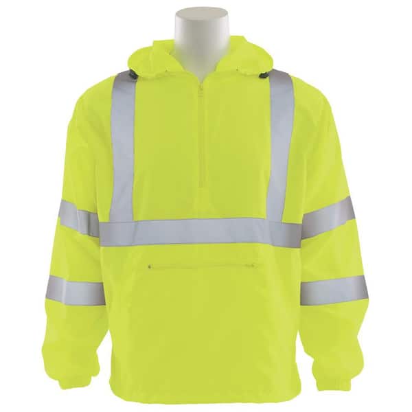 Ansi Class 3 High Visibility Two Tone Quarter Zip Sweatshirt for Men and Women Small, Lime Yellow, 1 Piece Can be used for Winter and Fall Safety Pullover Jacket