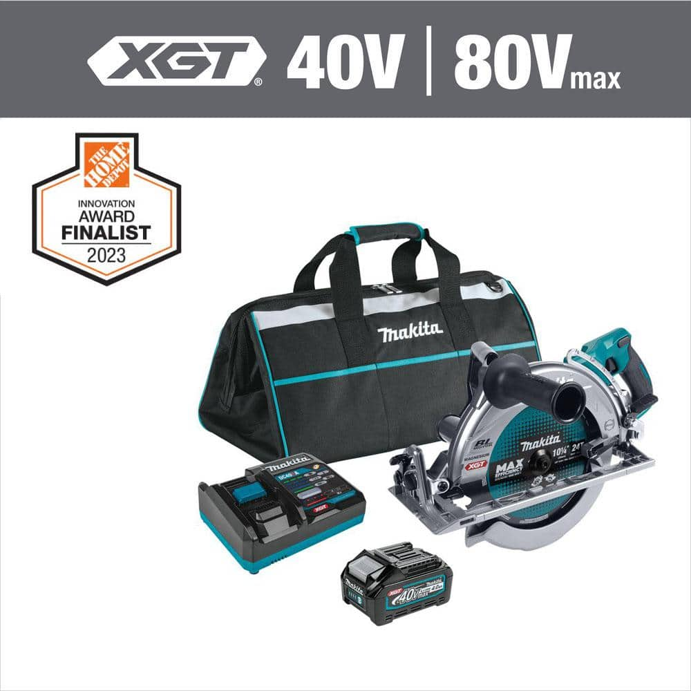 Makita 40V Max XGT Brushless Rear Handle 10-1/4 in. Circular Saw Kit, AWS  Capable (4.0Ah) GSR02M1 - The Home Depot