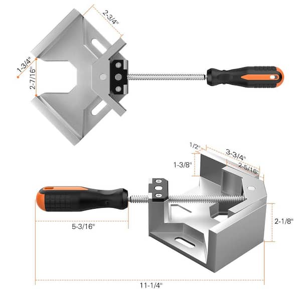 Angel Sar 4 Pack 90° Aluminum Alloy Right Angle Clamp, Single Handle Woodworking Tools for Photo Frame Vise Holder