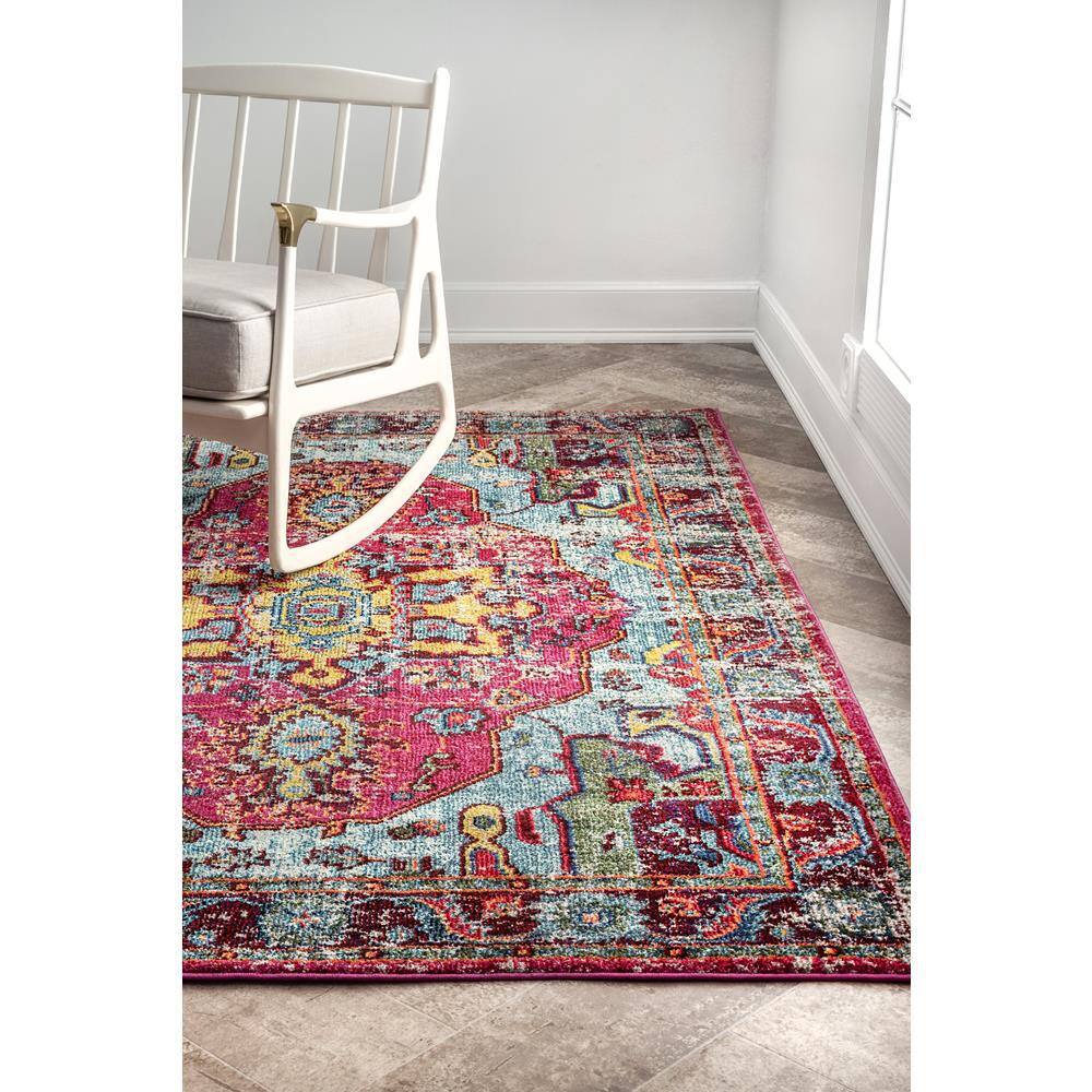 Multi-Color Medallion 10' x 14' Synthetic Area Rug