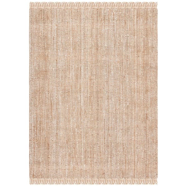 Natural Fiber 9 ft. x 12 ft. Natural/Beige Solid Color Area Rug