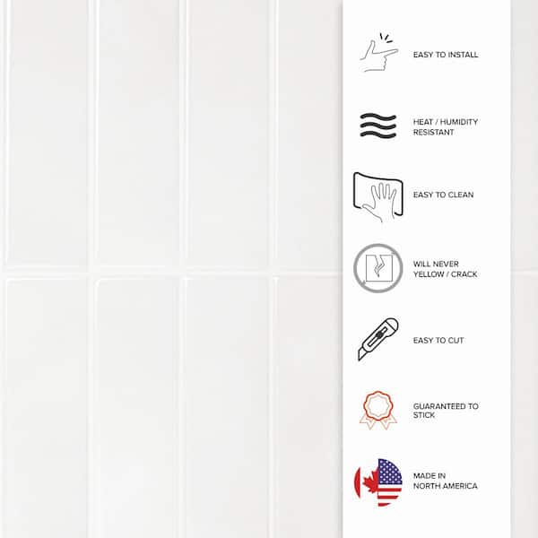 Morocco Casablanca White 11.43 in. x 9 in. Vinyl Peel and Stick Tile (2.84 sq. ft./ 4-Pack)