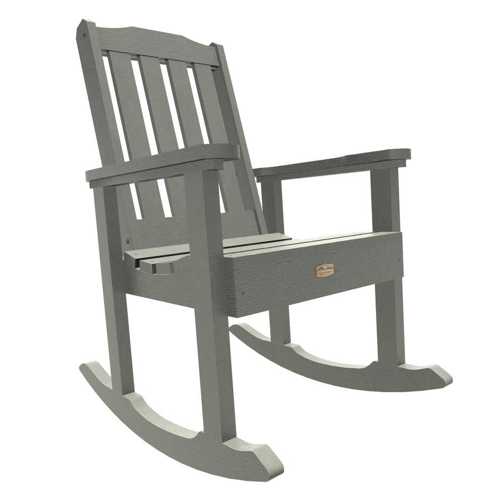 Mountain Bluff Black Plastic Rocker Chair with Slat Seat