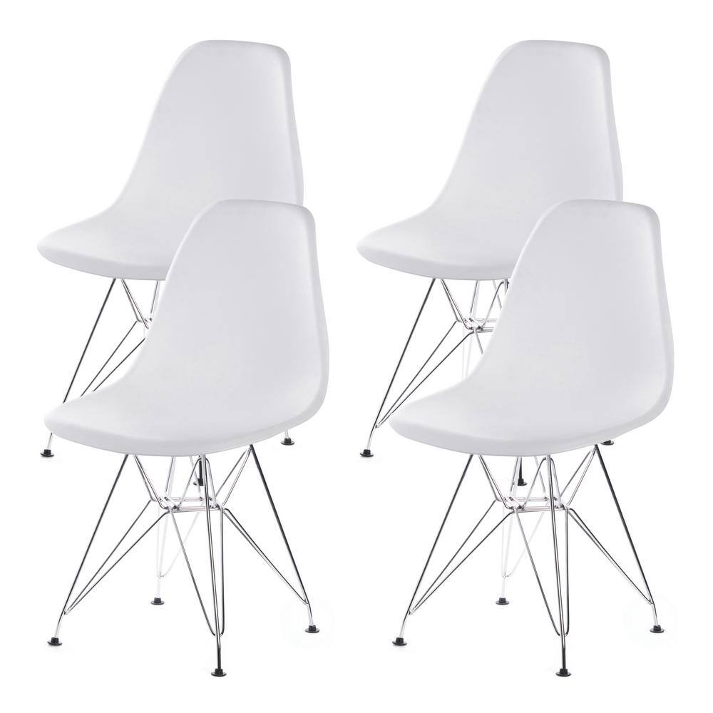 32" High White Plastic Parsons Side Chair