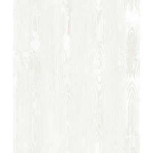 Jaxson White Faux Wood White Wallpaper Sample