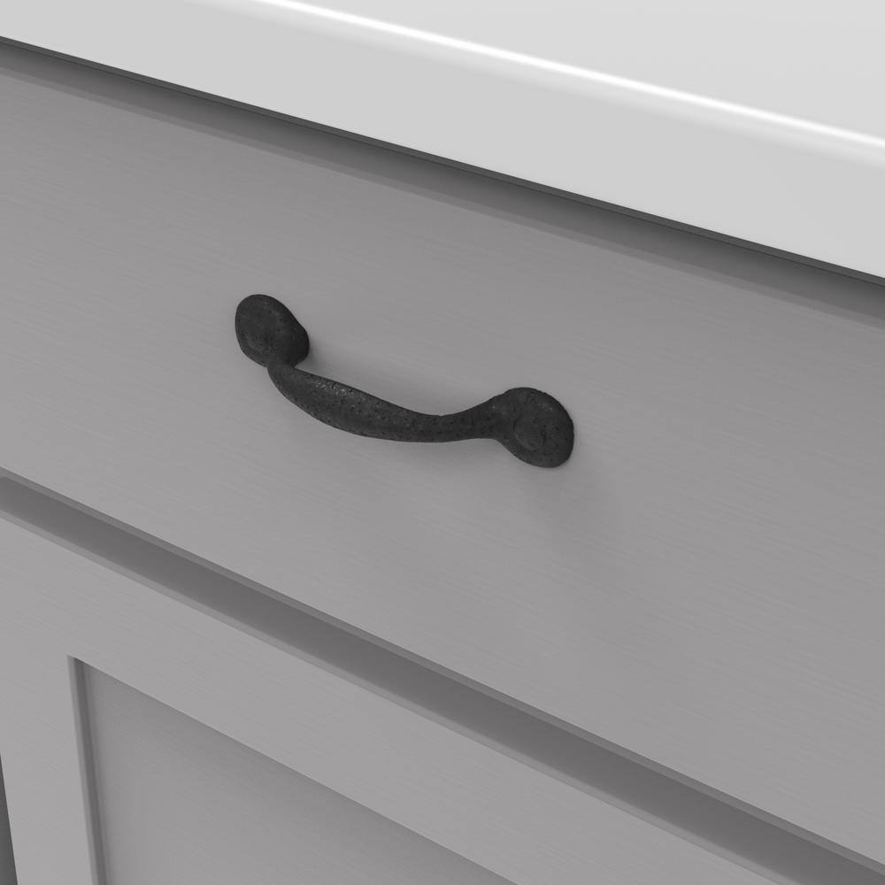 Refined Black Iron Rustic Cabinet Pulls with Mounting Hardware