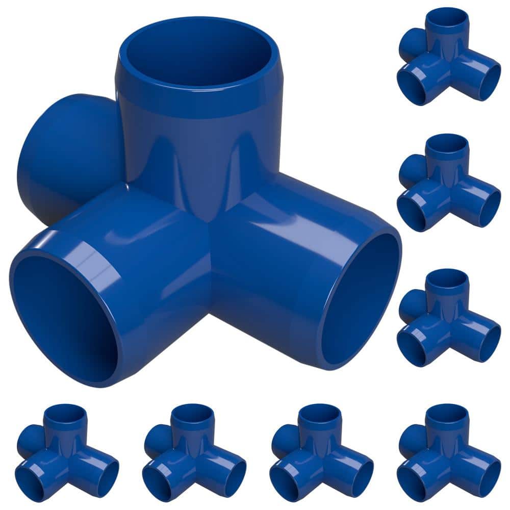 3/4 in. Furniture Grade PVC 4-Way Tee in Blue (8-Pack) price history on PriceWatchPro