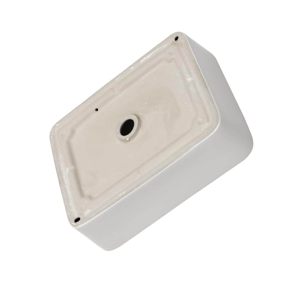 19'' White Ceramic Rectangular Vessel Sink with Matte Black Faucet