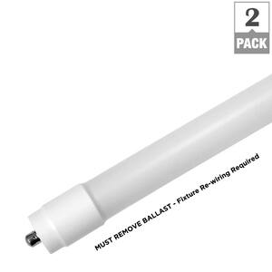 42-Watt 8 ft. Linear T8 LED Type B Bypass Double Ended Single Pin Tube Light Bulb Daylight Deluxe 6500K (2-Pack)