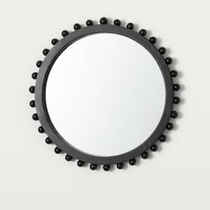 14.25 in. x 14.25 in. Large Black Hobnail Wall Mirror