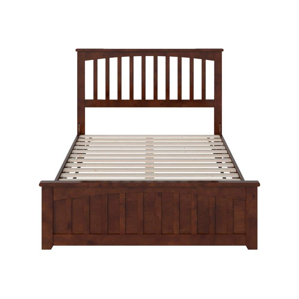 AFI Becket Walnut Brown Solid Wood Frame Full Low Profile Platform Bed ...