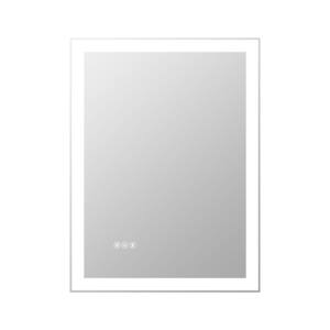 24 in. W x 32 in. H Rectangular Frameless Anti-Fog LED Wall Bathroom Vanity Mirror in Silver