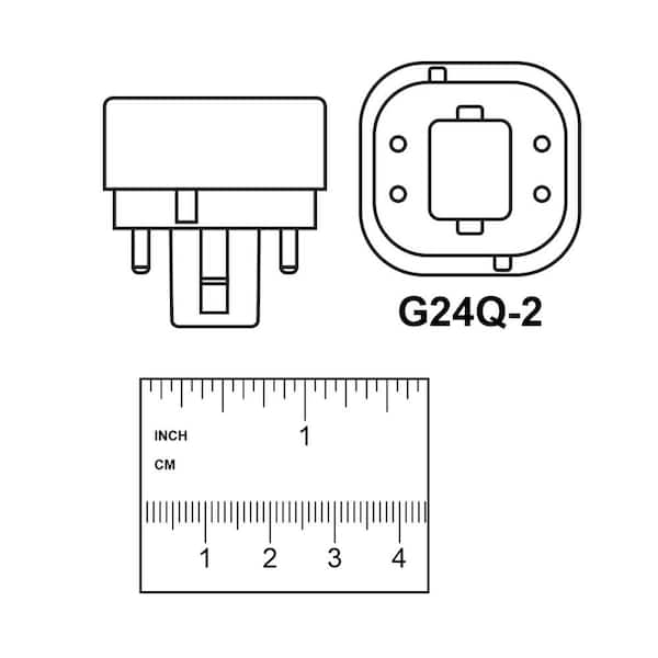 18W Equiv PL CFLNI Quad Tube 4-Pin Plug-in G24Q-2 Base Compact Fluorescent CFL Light Bulb, Soft White 2700K (6-Pack) 18W Equiv PL CFLNI Quad Tube 4-Pin Plug-in G24Q-2 Base Compact Fluorescent CFL Light Bulb, Soft White 2700K (6-Pack)