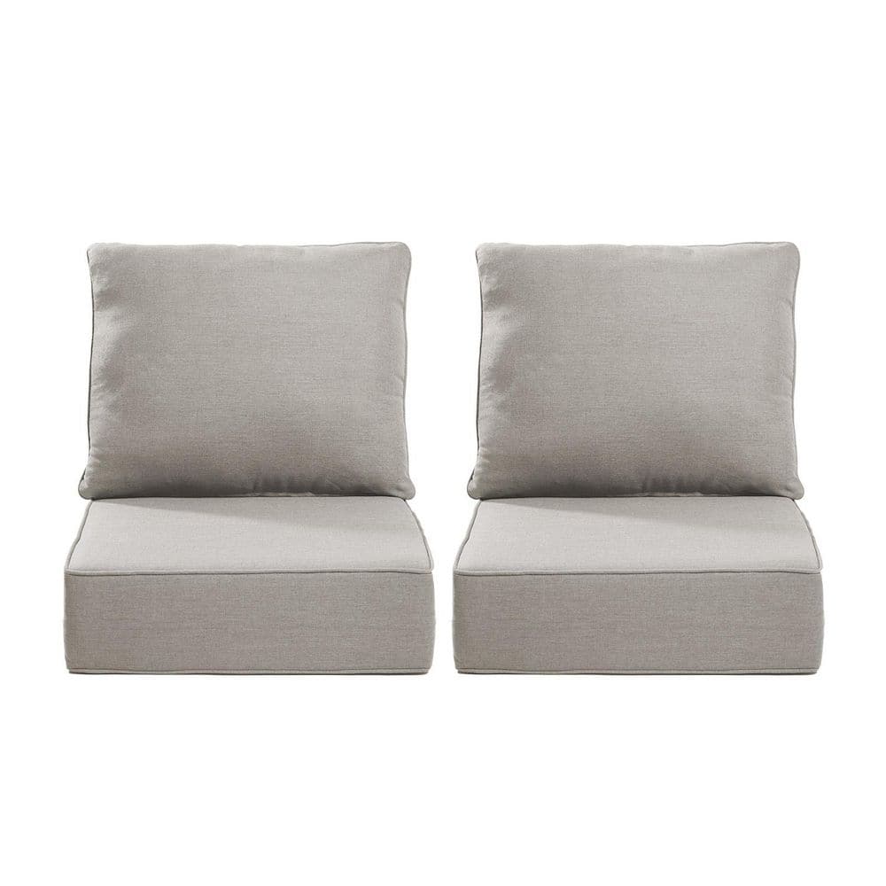 24 in. x 24 in. x 6 in. 4-Piece Olefin Deep Thick Seating Outdoor Lounge Chair Sofa Replacement Cushion Set in Beige price history on PriceWatchPro