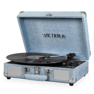Bluetooth Suitcase Record Player with 3-Speed Turntable