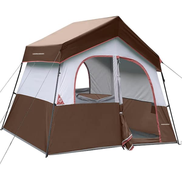 Unbranded 6-Person Camping Tent Portable Easy Set Up Family Tent for Camp, Windproof Fabric Cabin Tent Outdoor
