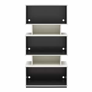 Shadow Gaming Storage Unit Bookcase, White and Matte Black