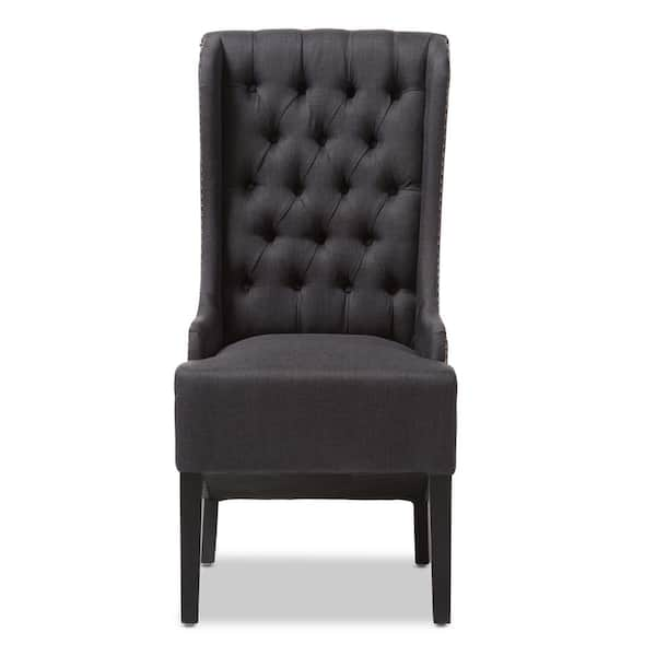 Baxton Studio Vincent Dark Gray Fabric Upholstered Accent Chair