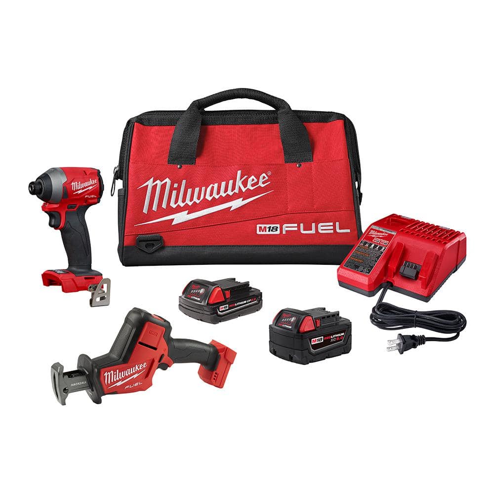 Milwaukee M18 FUEL 18V Lithium-Ion Brushless Cordless HACKZALL Reciprocating  Saw and Impact Driver Combo Kit (2-Tool) 2853-22H The Home Depot
