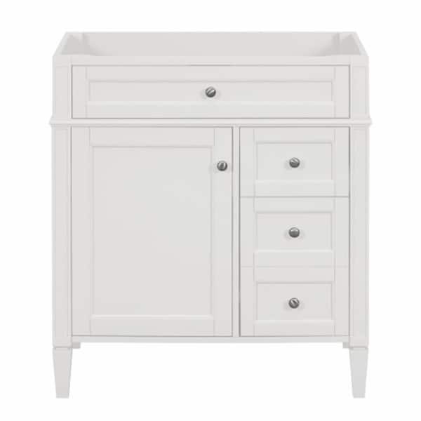 Adrinfly Modern White 29.3 in. Bath Vanity Cabinet without Top 33 in. with Storage and Drawers for Perfect Organization and Style
