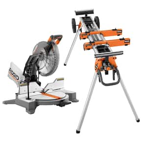 15 Amp Corded 12 in. Dual Bevel Miter Saw with Professional Compact Miter Saw Stand