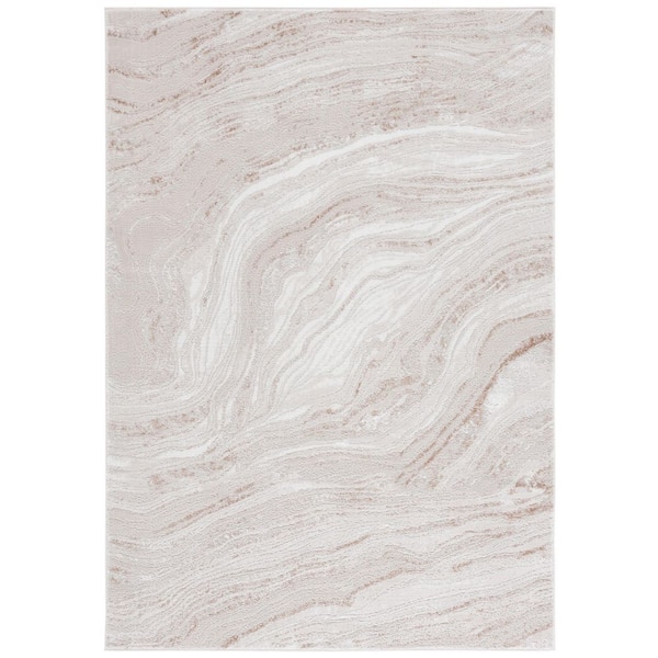 Parker 4 ft. x 6 ft. Beige/Ivory Abstract Waves Area Rug