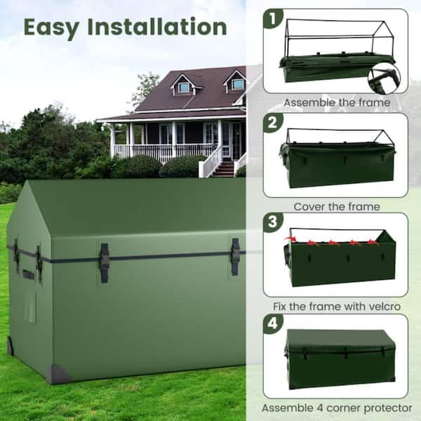 Kadehome 174 Gal. Detachable Deck Box Portable Waterproof Storage Kadehome 174 Gal. Detachable Deck Box Portable Waterproof Storage