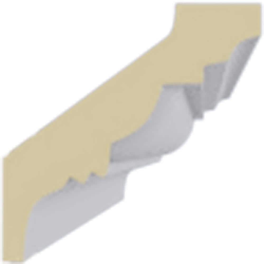 Primed White Polyurethane Geometric Crown Moulding Sample