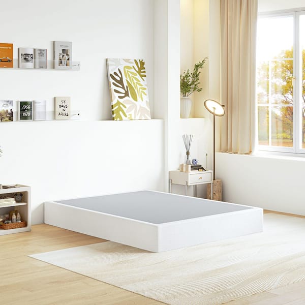 10 in. Full Metal Box Spring with Fabric Cover Set, High Profile Heavy Duty and Easy Assembly